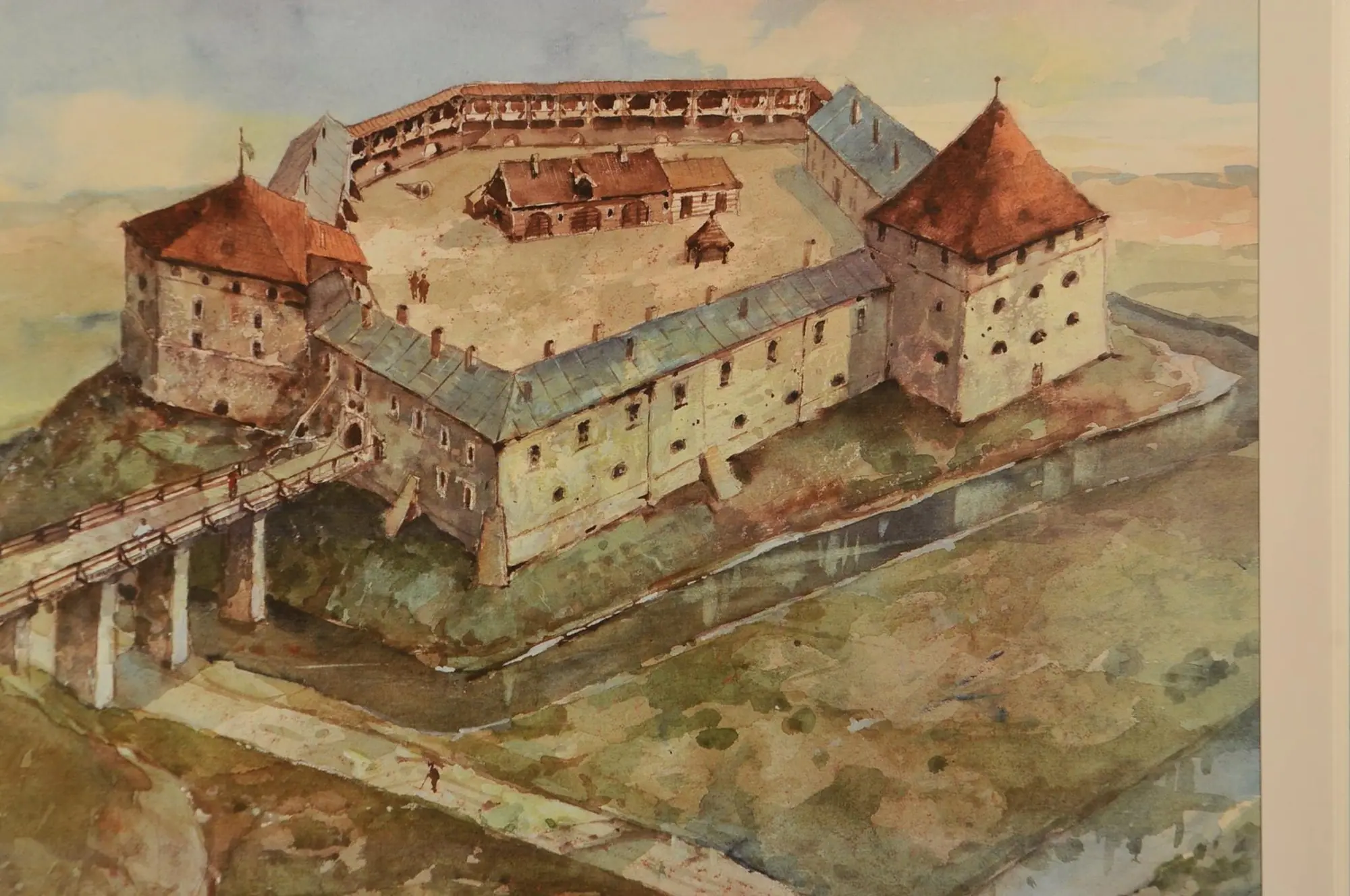 Клеванський замок — художня реконструкція — Західна Україна