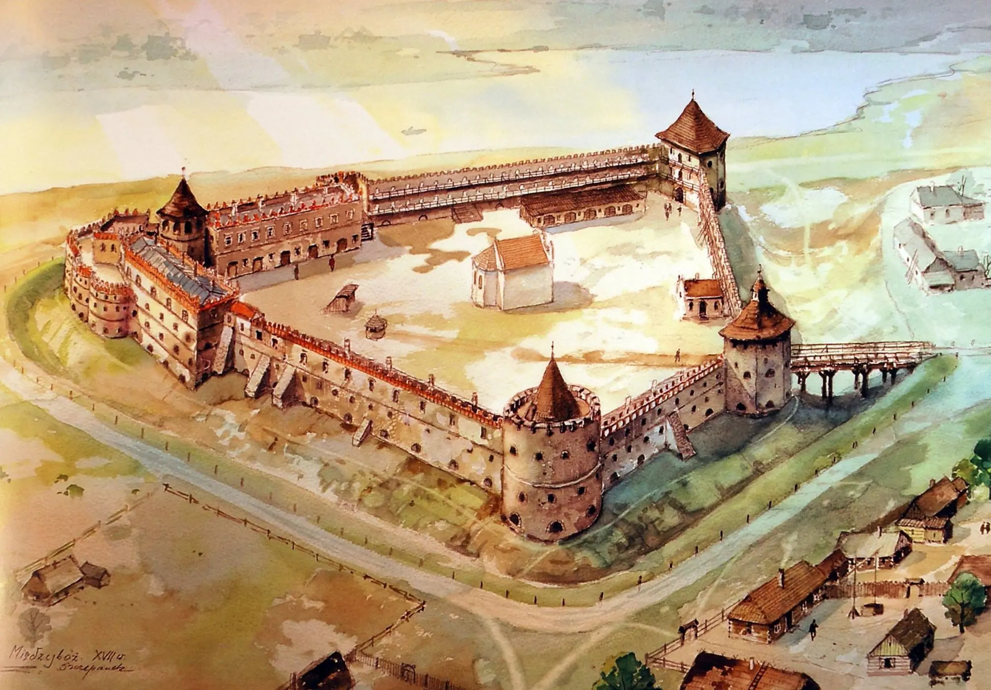 Меджибізька фортеця — художня реконструкція — Західна Україна