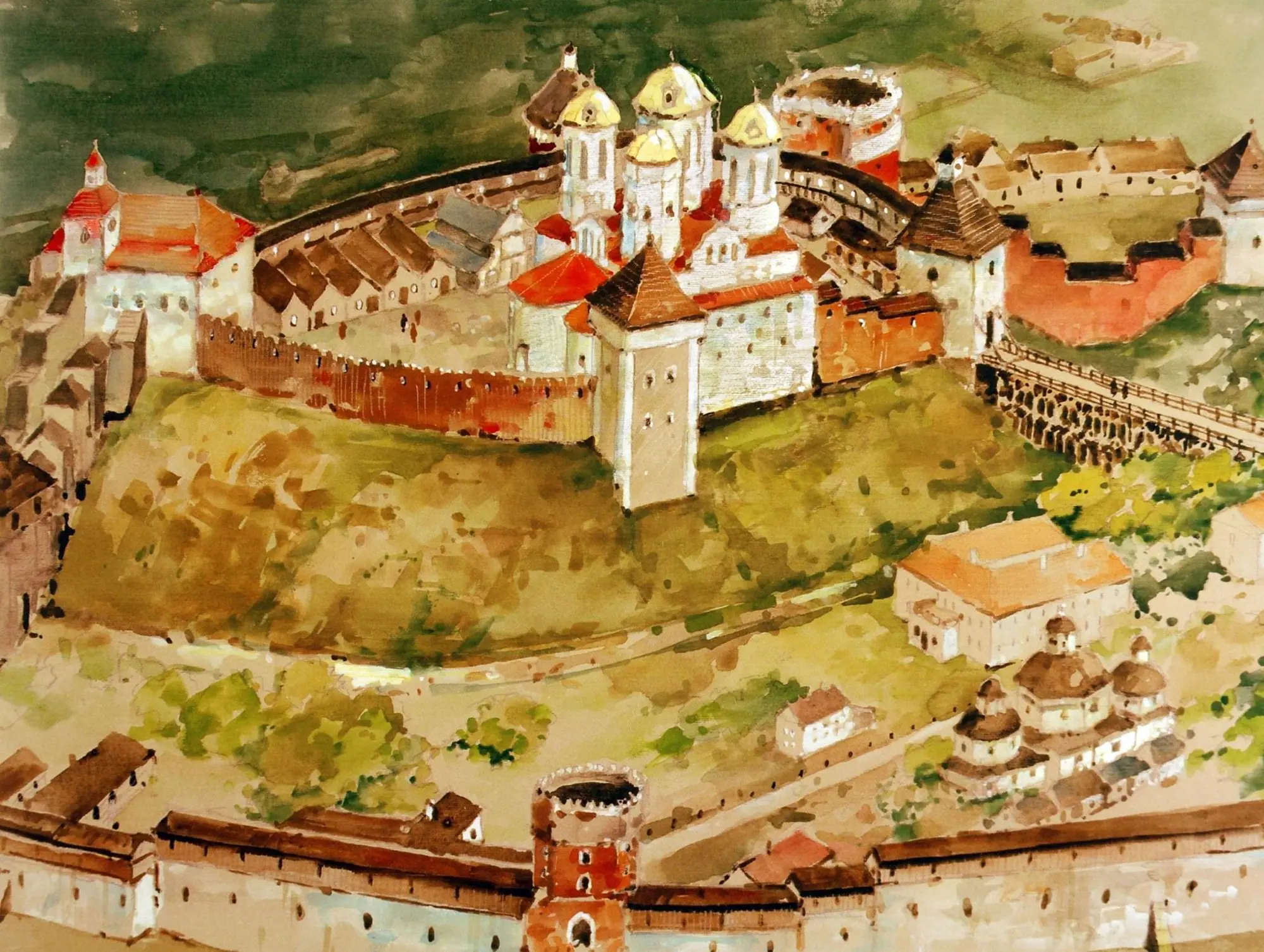 Острозький замок — художня реконструкція — Західна Україна