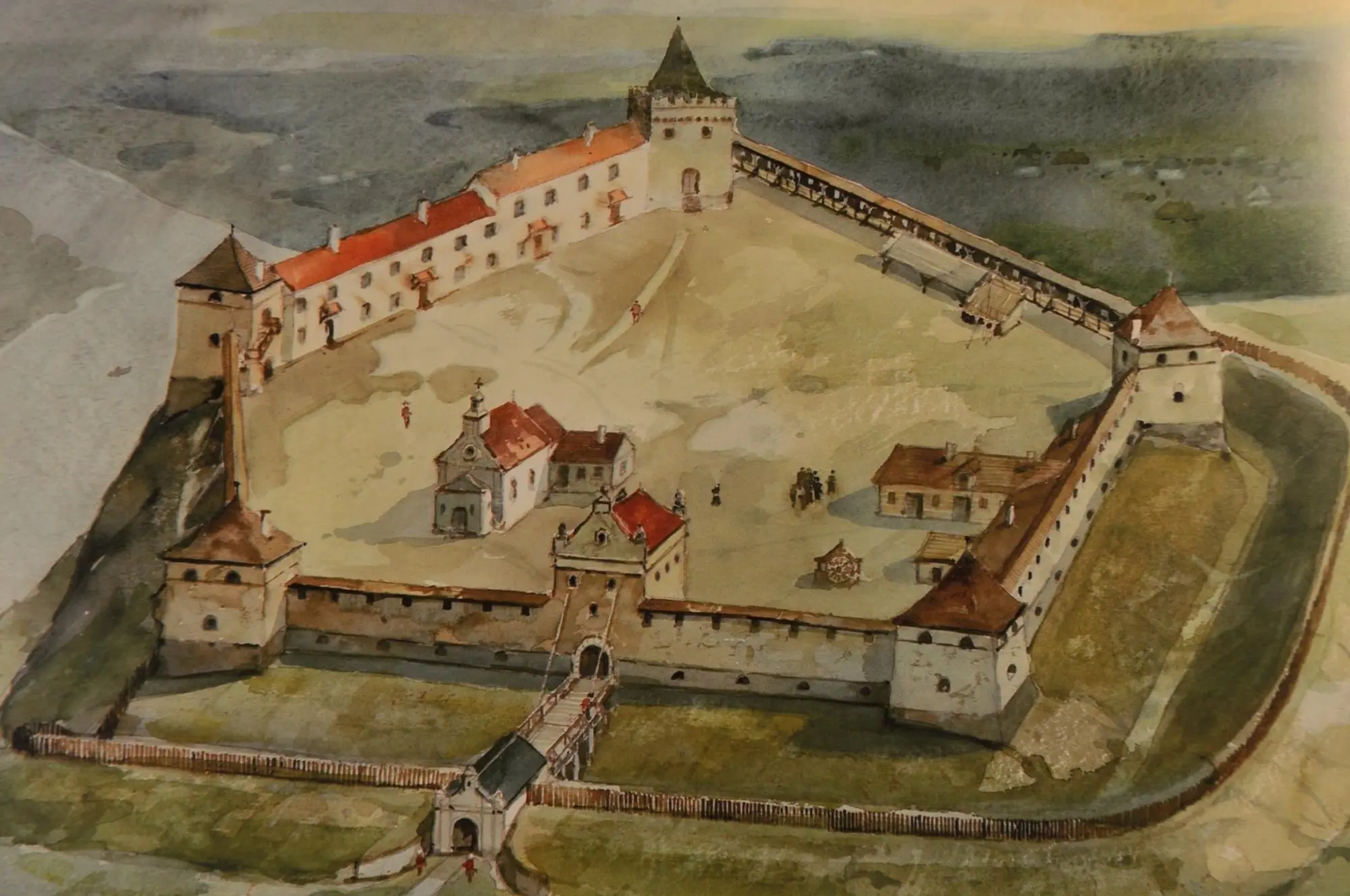 Жванецький замок — художня реконструкція — Західна Україна