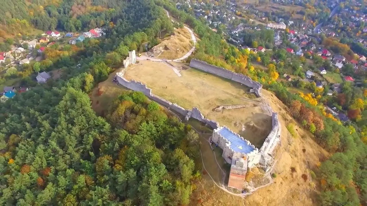 Гора Бона і Кременецький замок з висоти — Кременець, сучасні фото