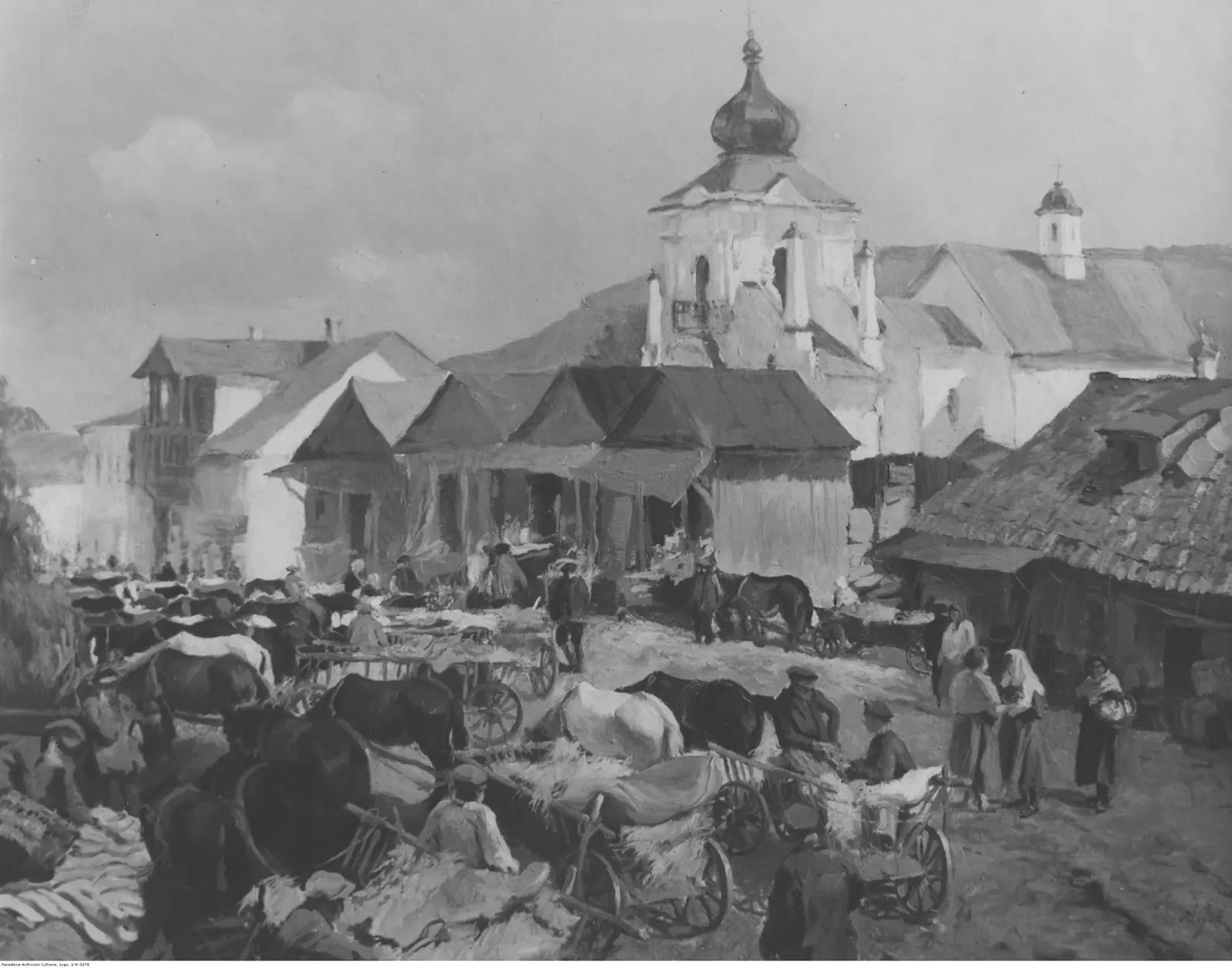 Ринок і церква на старому фото — Кременець