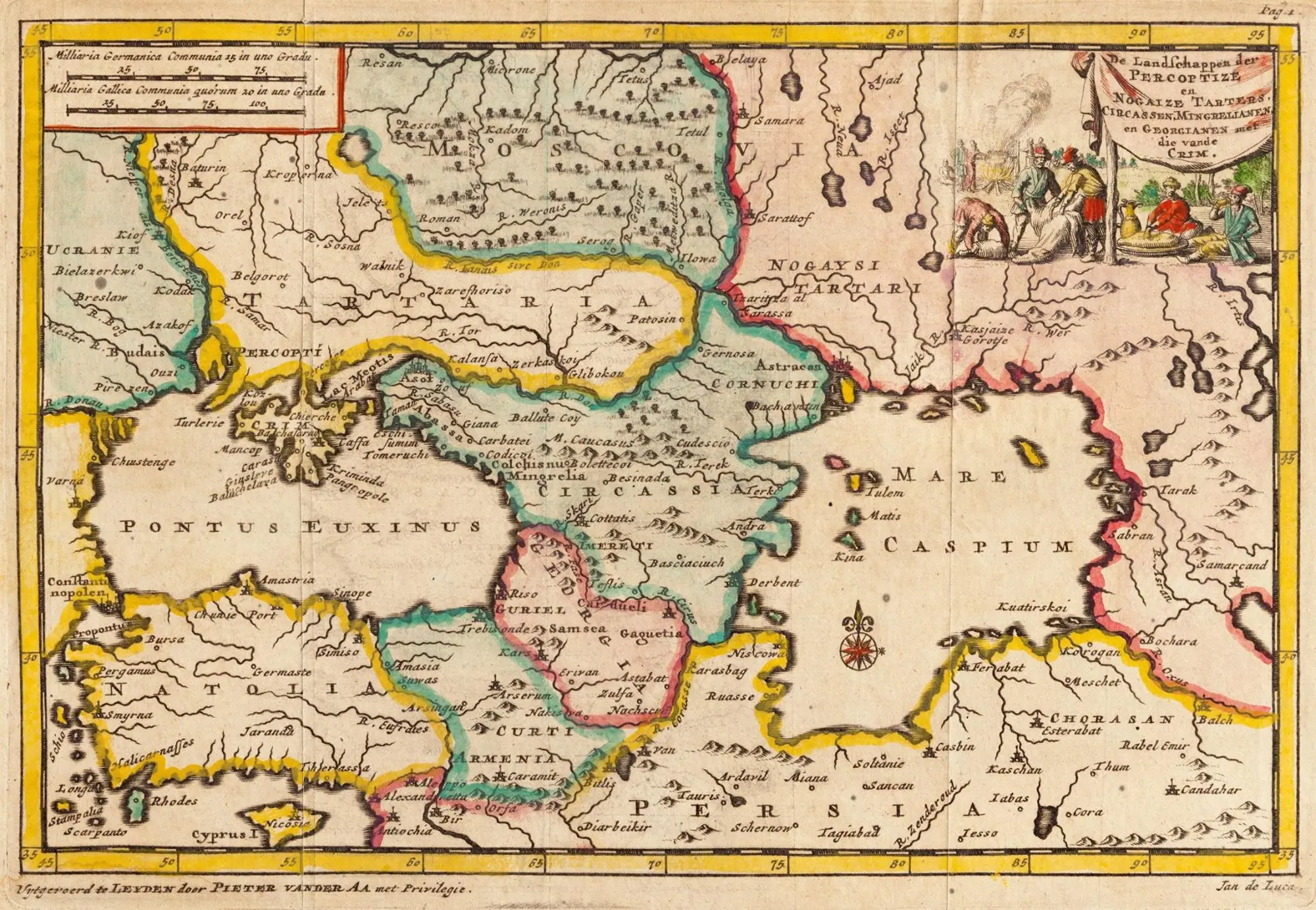 «Pontus Euxinus» і Каспійське море, старовинна карта «Pontus Euxinus» і Каспійське море, старовинна карта — Кременець