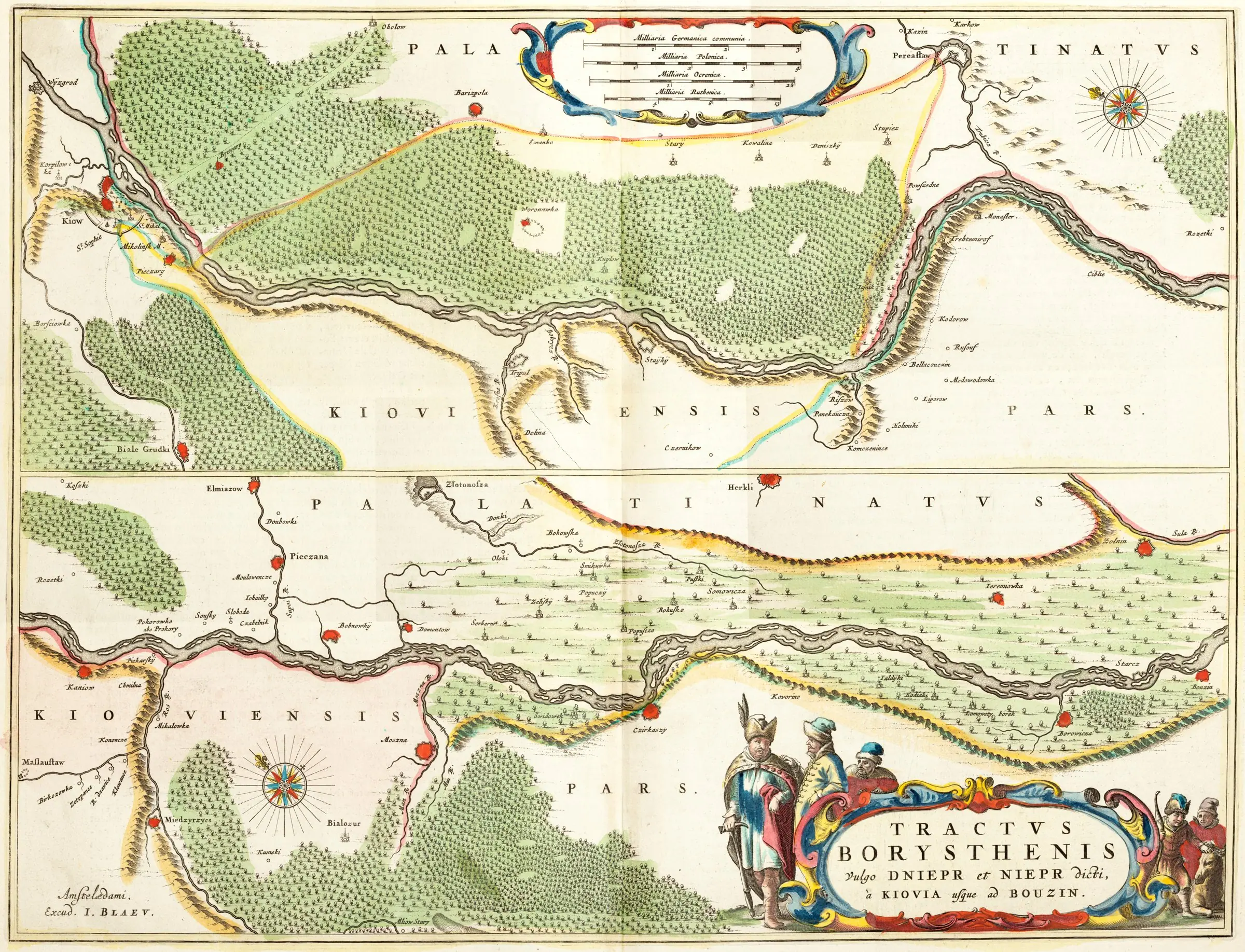 Течія Борисфену (Дніпра), карта Боплана Течія Борисфену (Дніпра), карта Боплана — Кременець