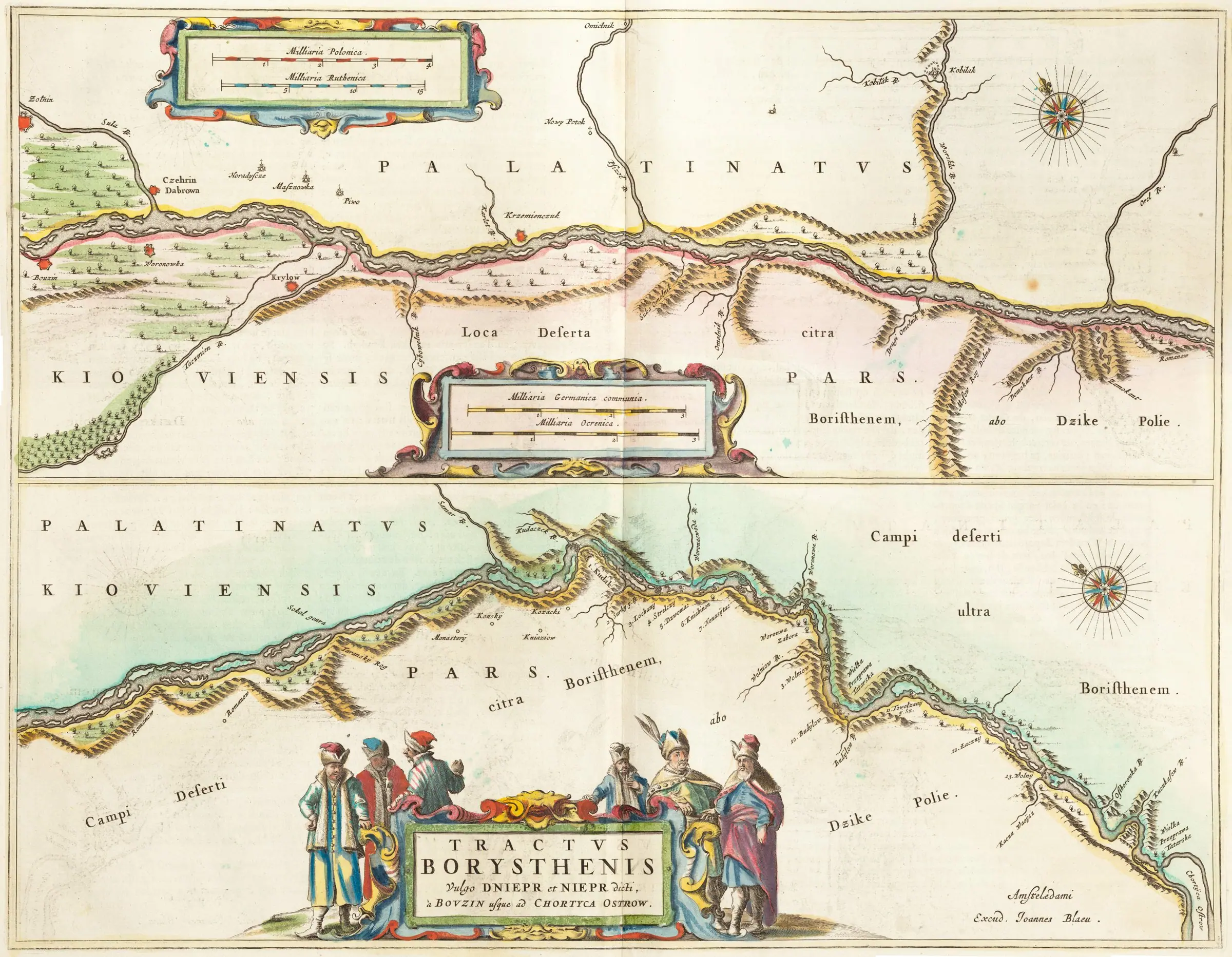 Течія Борисфену (Дніпра), карта Боплана Течія Борисфену (Дніпра), карта Боплана — Кременець