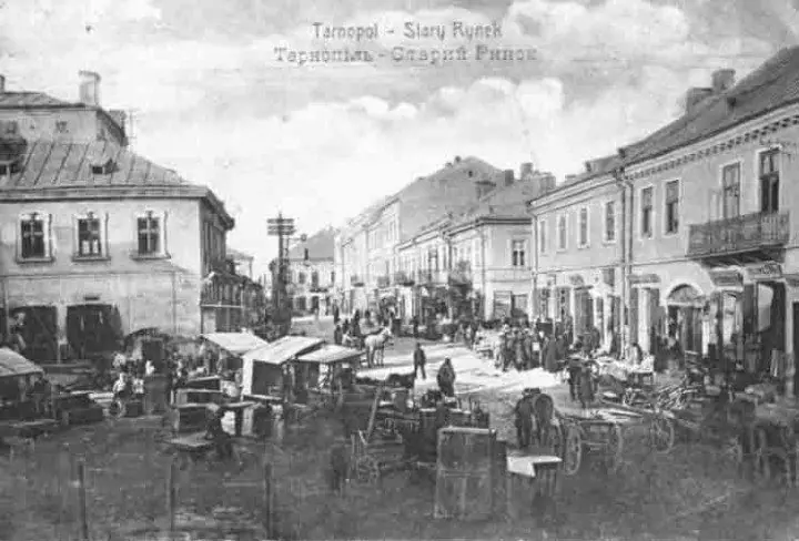 Ринок на старій листівці — Тернопіль